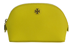 Tory Burch Mini Zip Pouch,Leather,Yellow,4